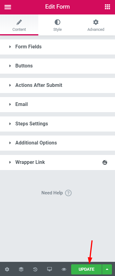 La guía definitiva para crear un formulario de contacto de Elementor 10 Step 8: Publishing the Elementor Contact Form