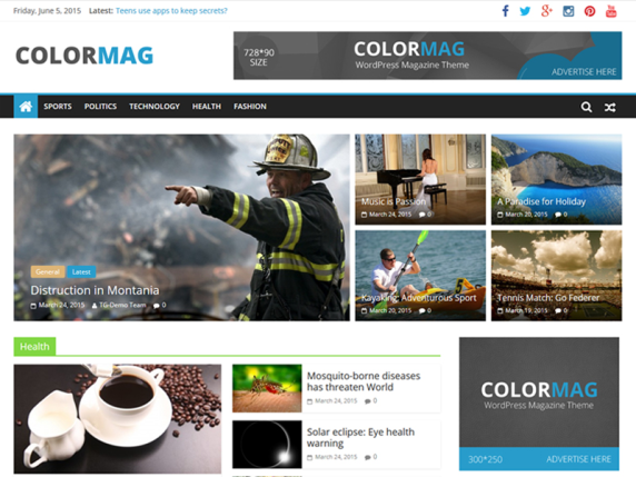 أفضل 10 ثيمات ووردبريس مجانية للأعمال 8 ColorMag