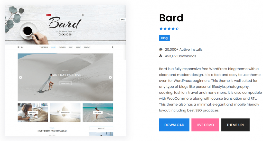 Los 10 mejores temas GRATUITOS para Elementor: personalice su sitio web con extrema facilidad 8 Bard- best free themes for Elementor
