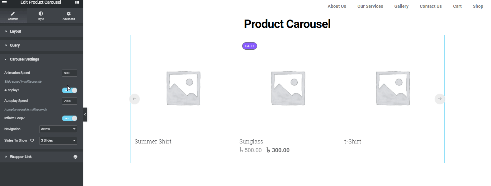 تصميم موقع التجارة الإلكترونية باستخدام HappyAddons WooCommerce Widgets 1 Post Carousel Settings