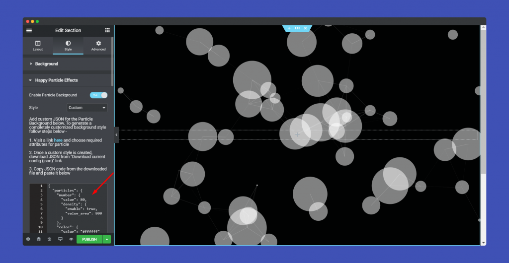 如何使用 Happy Particle 17 設計您的 WordPress 網站 custom 1
