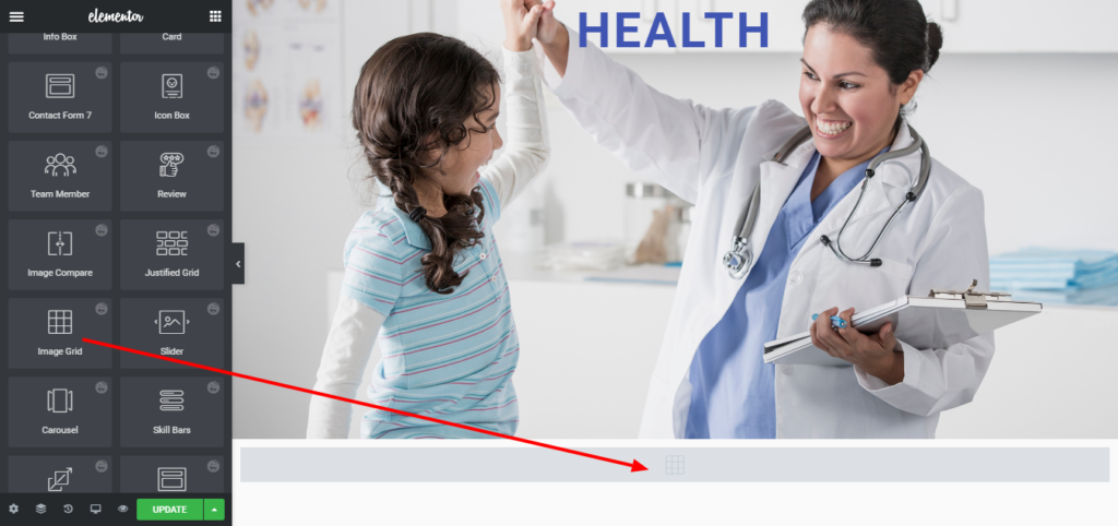 Come creare un sito Web medico utilizzando WordPress ed Elementor 13 pick an image grid widget