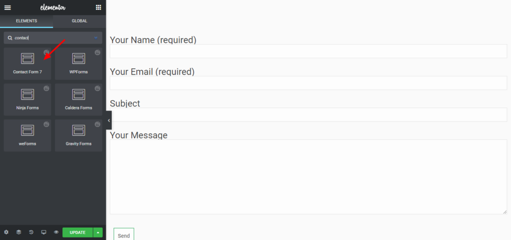 Come creare un sito Web medico utilizzando WordPress ed Elementor 18 pick happy addons contact form 7