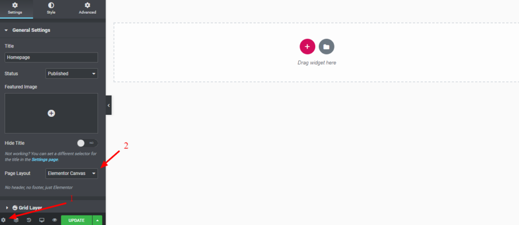 Come creare un sito Web medico utilizzando WordPress ed Elementor 6 Select elementor canvas