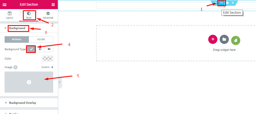 Come creare un sito Web medico utilizzando WordPress ed Elementor 8 customize background style