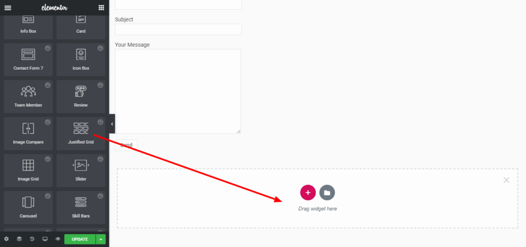 Come creare un sito Web medico utilizzando WordPress ed Elementor 21 add justified widget