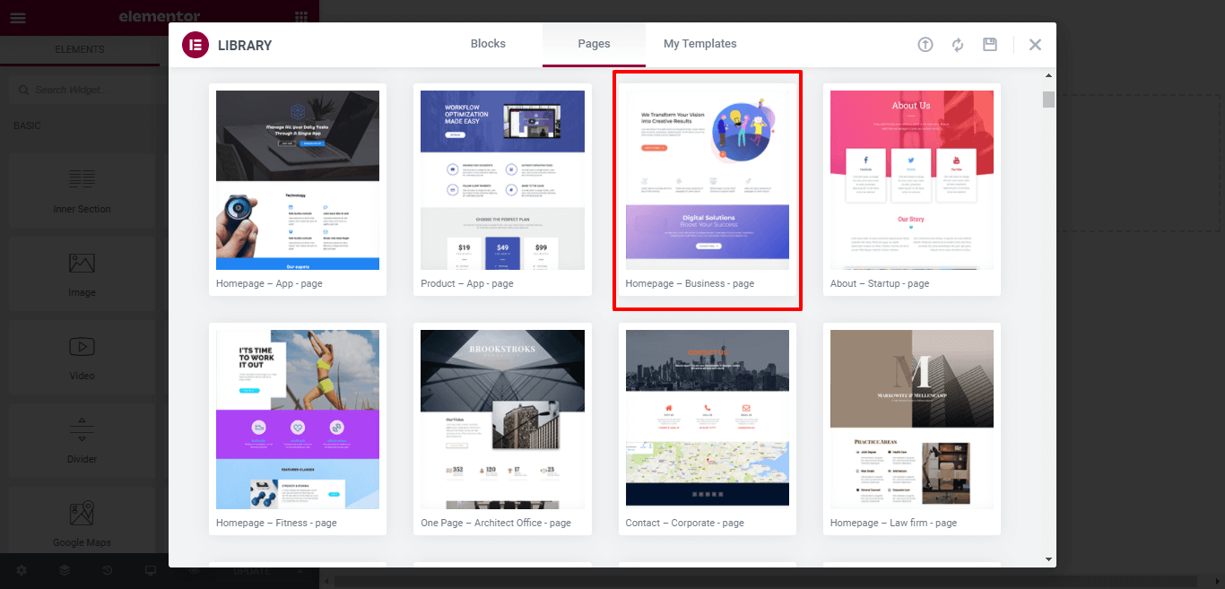 無料のElementorWebサイトテンプレートの使用方法5 Select Digital Agency Template