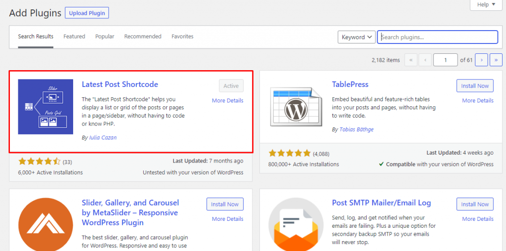 Cómo mostrar publicaciones recientes en WordPress 8 Installing Latest Post Shortcode