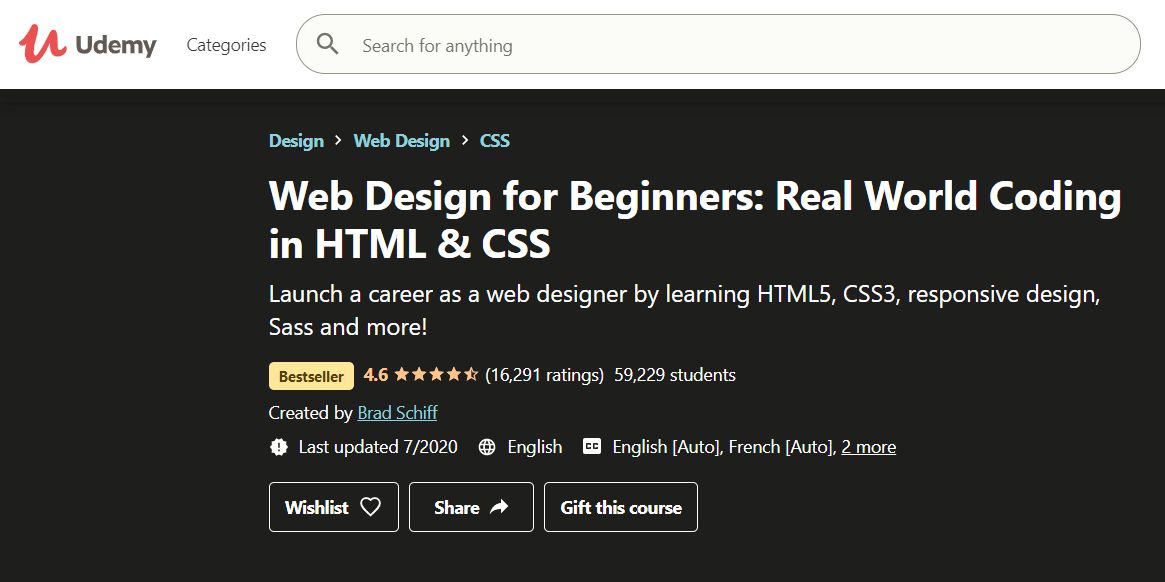 10 лучших онлайн-курсов по веб-дизайну в 2022 году 7 Udemy web design course
