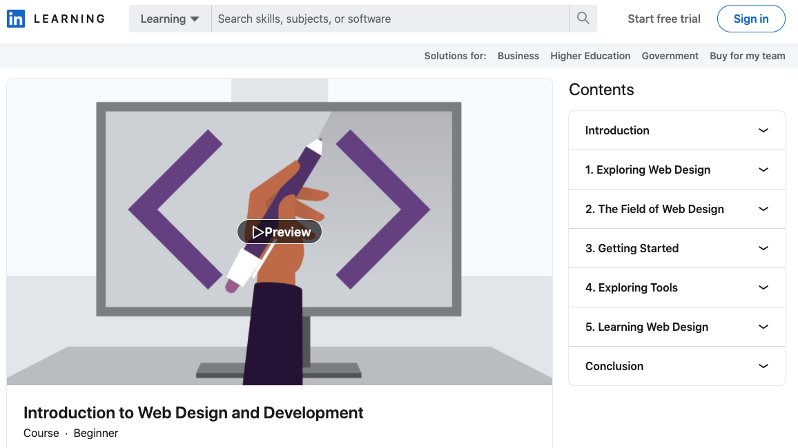 10 лучших онлайн-курсов по веб-дизайну в 2022 году 3 Linkedin learning web design course