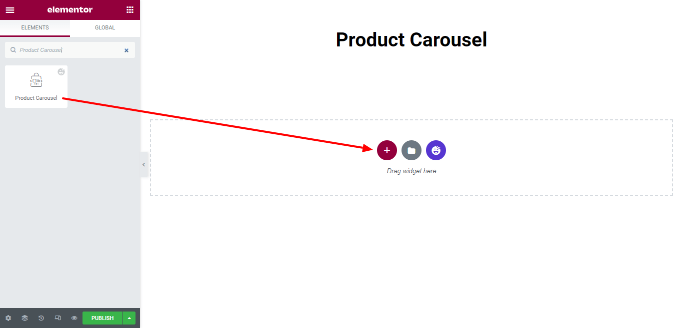Utwórz karuzelę produktów za pomocą widżetu karuzeli produktów WooCommerce w witrynie Elementor 1 Add Product Carousel Widget