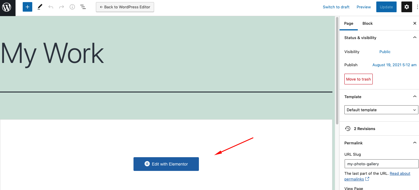 Comment personnaliser le menu de navigation Elementor et le widget de portefeuille Elementor (tutoriel) 20 Create a Page