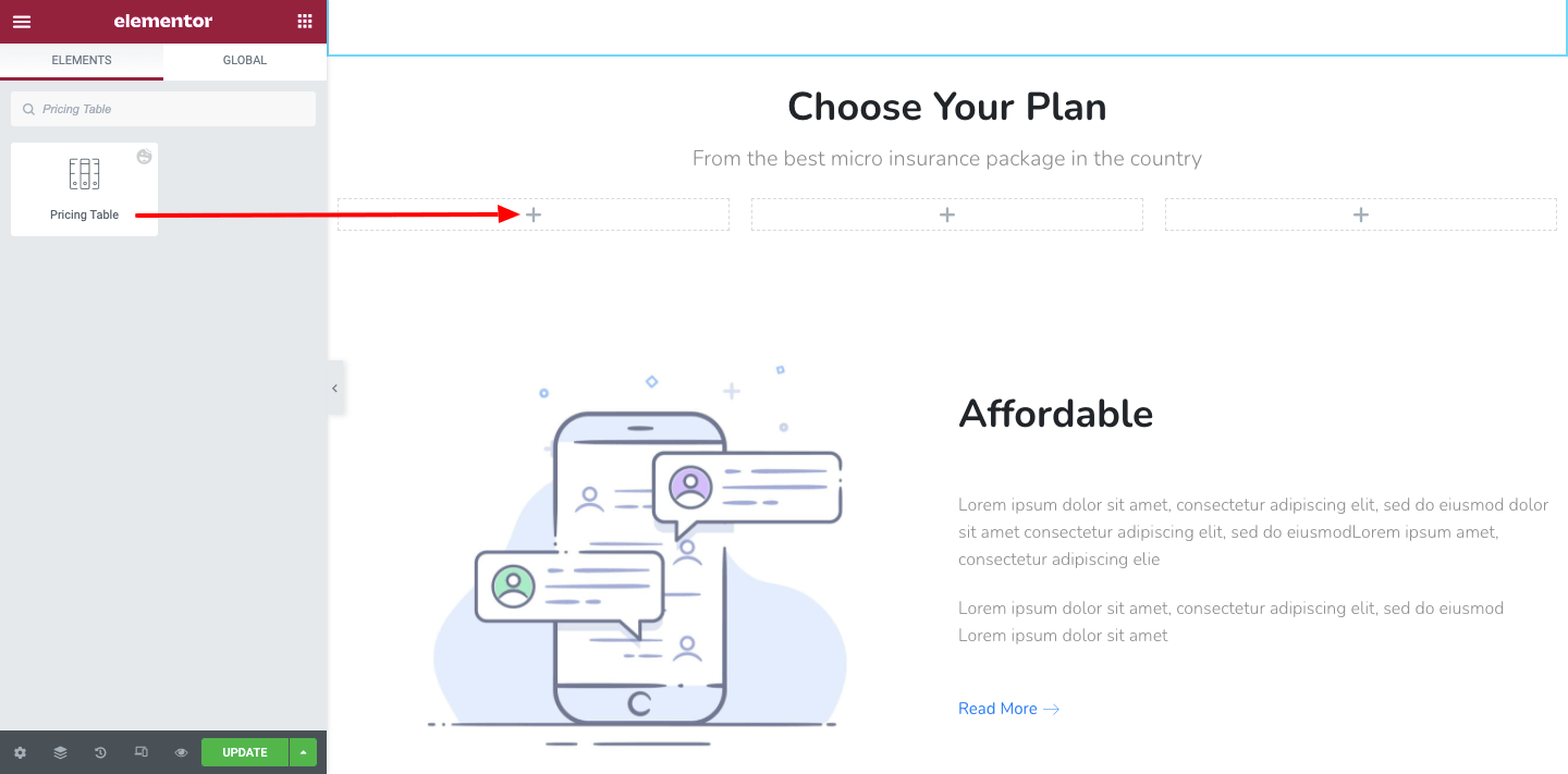 使用 Happy Addons 2 在您的 Elementor 網站中創建定價表 Add Pricing Table Widget