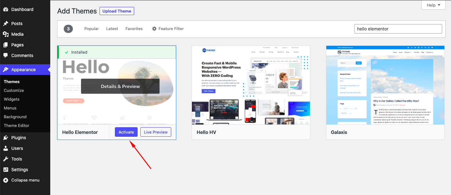 Una revisión honesta del tema Hello de Elementor: ventajas y desventajas, precios, prueba de velocidad, tutorial y más 12 Activate WordPress Theme