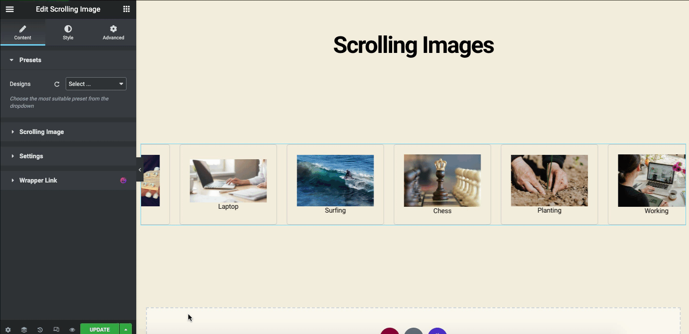 اعرض صورك بأفضل طريقة ممكنة باستخدام عنصر واجهة معرض الصور 37 Scrolling imagers overview