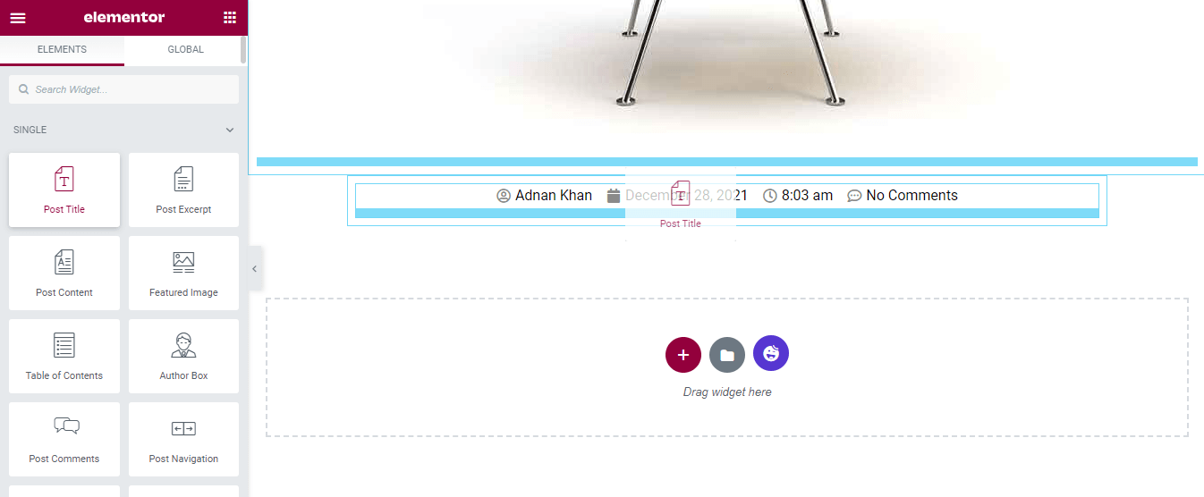วิธีสร้างเทมเพลตการโพสต์บล็อก Elementor แบบกำหนดเอง 11 Add Post Title Widget