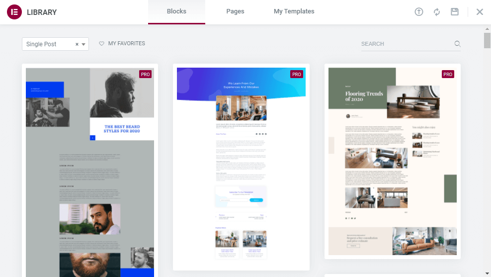 วิธีสร้างเทมเพลตการโพสต์บล็อก Elementor แบบกำหนดเอง 25 Choose a Suitable Pre-Designed Post Template