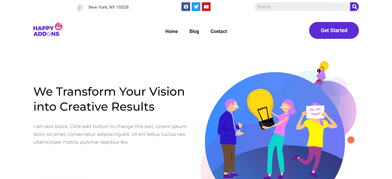 如何使用 Elementor 20 编辑 WordPress 标题 Final Preview of the Current Header