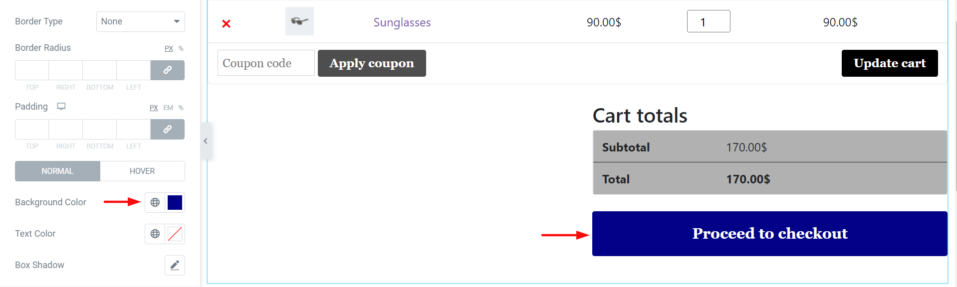 Cara Mengedit Halaman Keranjang WooCommerce dengan Elementor 18 Update Proceed to checkout Button