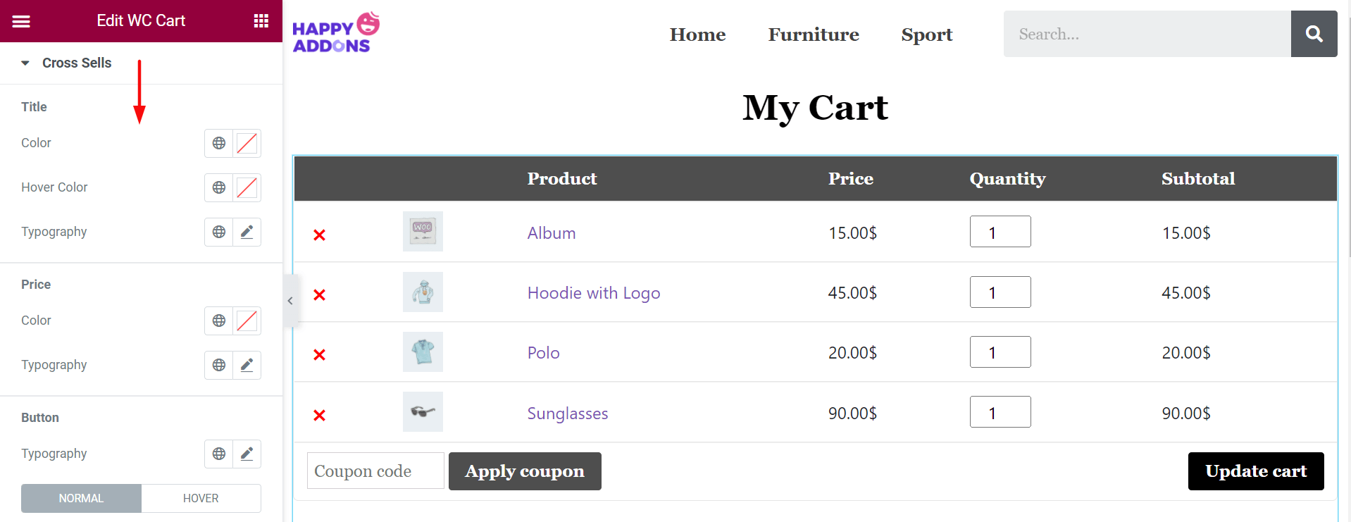 Cara Mengedit Halaman Keranjang WooCommerce dengan Elementor 19 Update Cross Sells Option by Page Builder