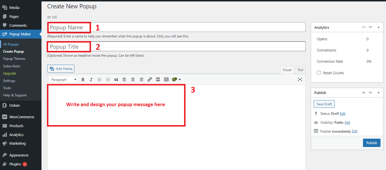 WordPress 사이트 4에서 매력적인 팝업을 만드는 방법 Create and design a popup with the Popup Maker plugin