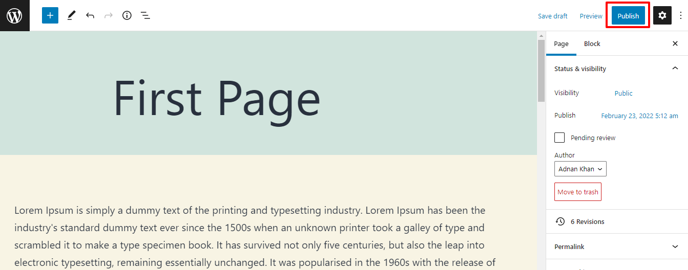 Cara Membuat Halaman Baru di WordPress 11 Click the publish button