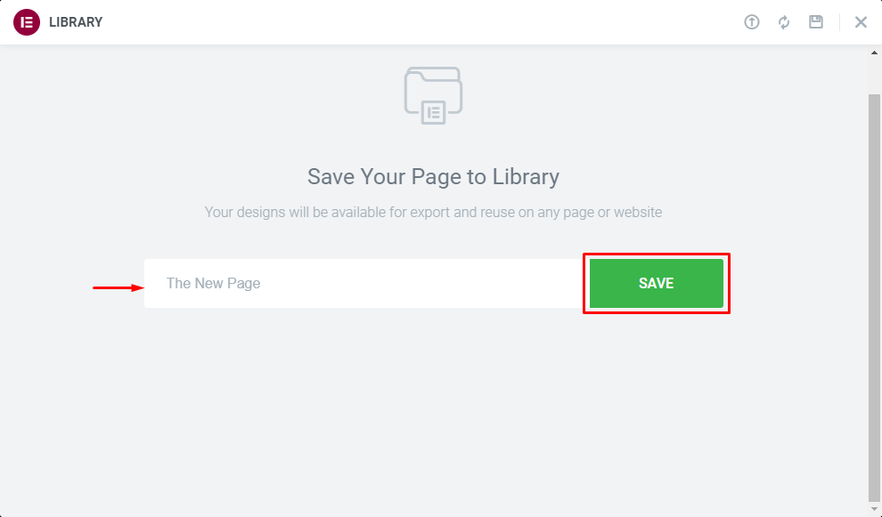Cara Menduplikasi Halaman di WordPress- Dengan Dan Tanpa Elementor 3 Save Your Page to Library