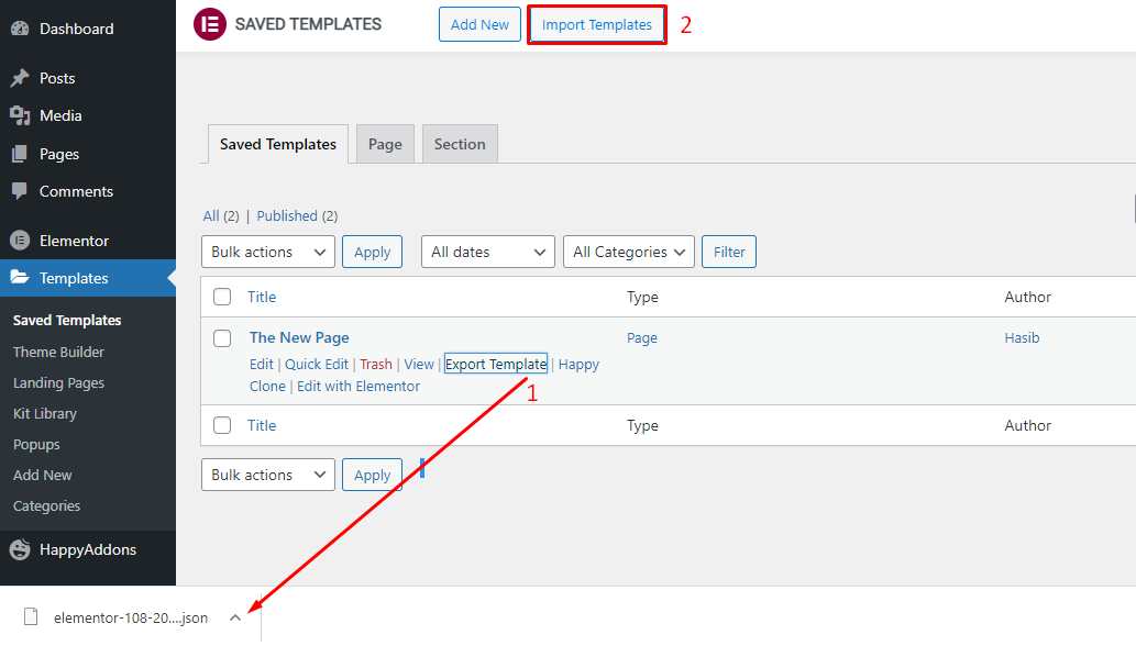 Cara Menduplikasi Halaman di WordPress- Dengan Dan Tanpa Elementor 7 Import Templates