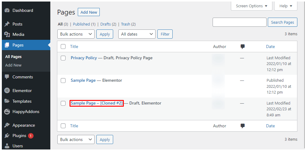 Cara Menduplikasi Halaman di WordPress- Dengan Dan Tanpa Elementor 16 Rename the New Page