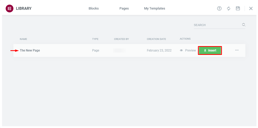 Cara Menduplikasi Halaman di WordPress- Dengan Dan Tanpa Elementor 6 Insert the New Template