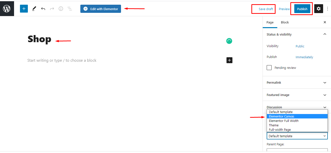 如何使用 Elementor:初学者终极指南 47 Create a page for eCommerce site