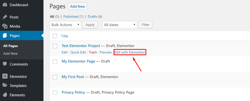 如何使用 Elementor:初学者终极指南 11 Edit with Elementor