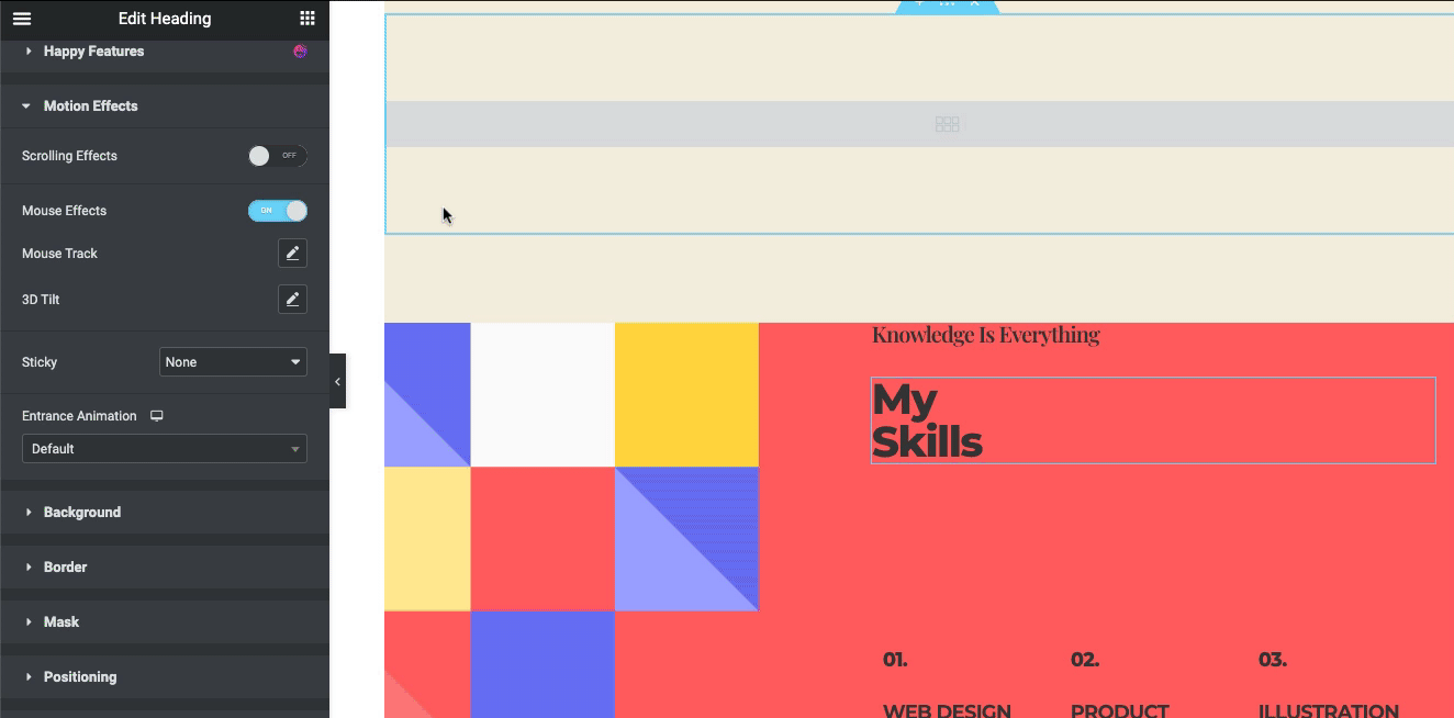 Como adicionar efeitos de paralaxe ao site Elementor em 2 minutos 25 3D mouse tilt
