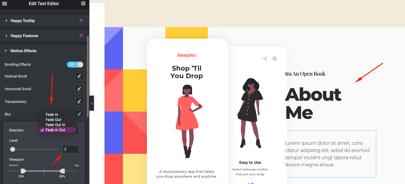 Como adicionar efeitos de paralaxe ao site Elementor em 2 minutos 20 Blur Effect
