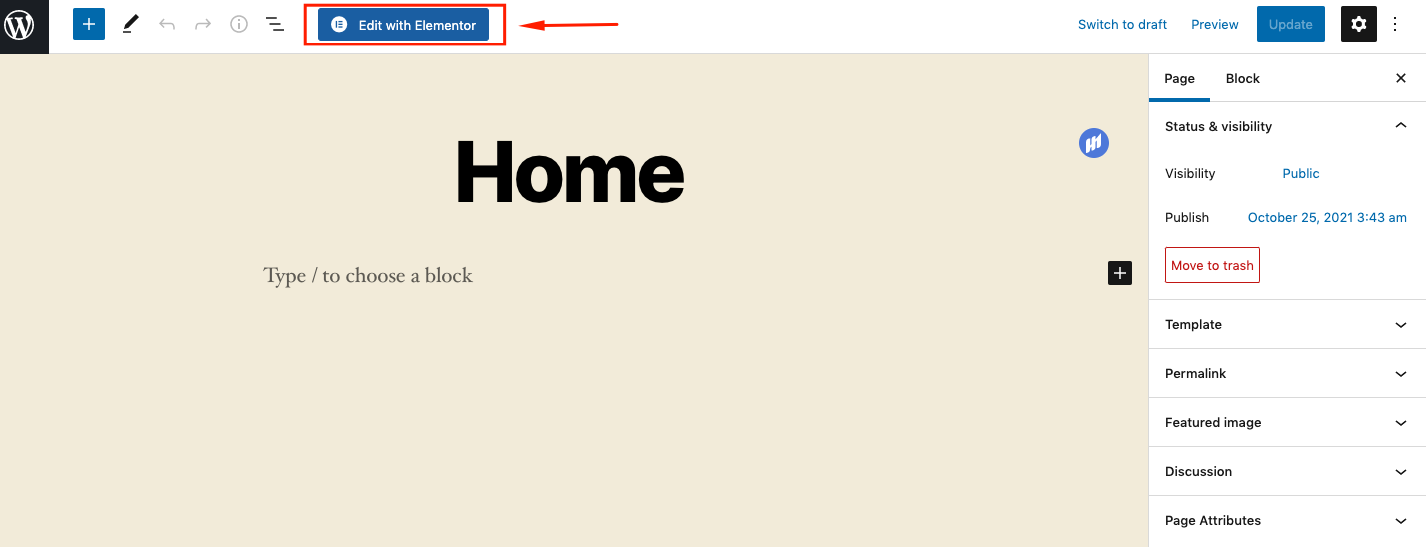 Como adicionar efeitos de paralaxe ao site Elementor em 2 minutos 11 Create a page