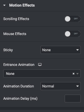 Como adicionar efeitos de paralaxe ao site Elementor em 2 minutos 13 Elementor Motion effect