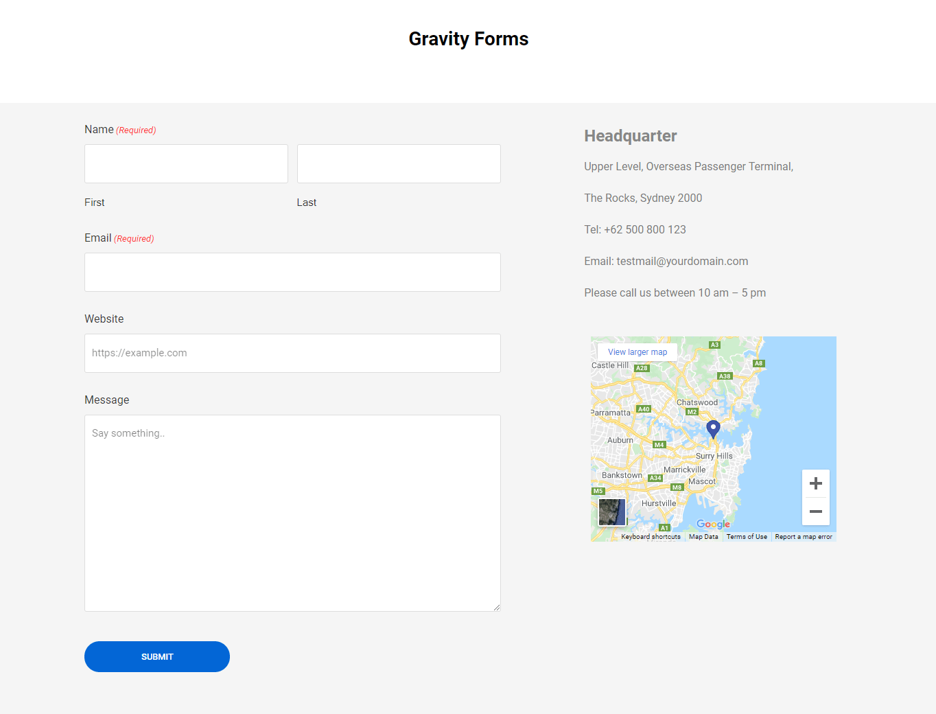Cara Menambahkan Formulir Gravitasi Ke Situs Web Elementor 14 Gravity Form Final Preview
