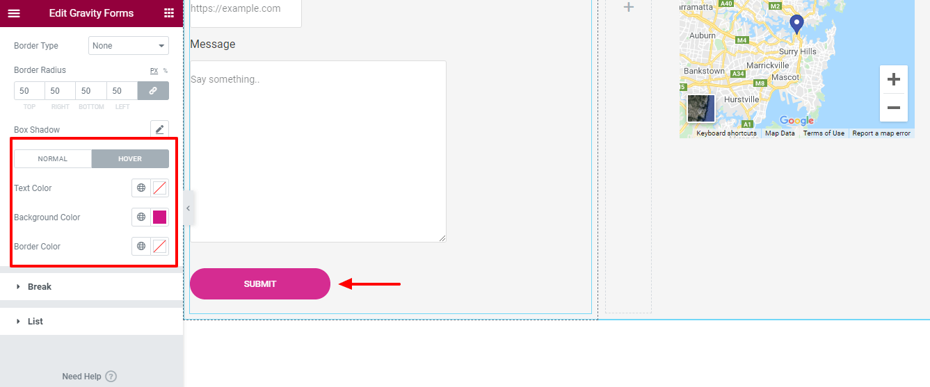 Cara Menambahkan Formulir Gravitasi Ke Situs Web Elementor 13 Style Button Hover Color