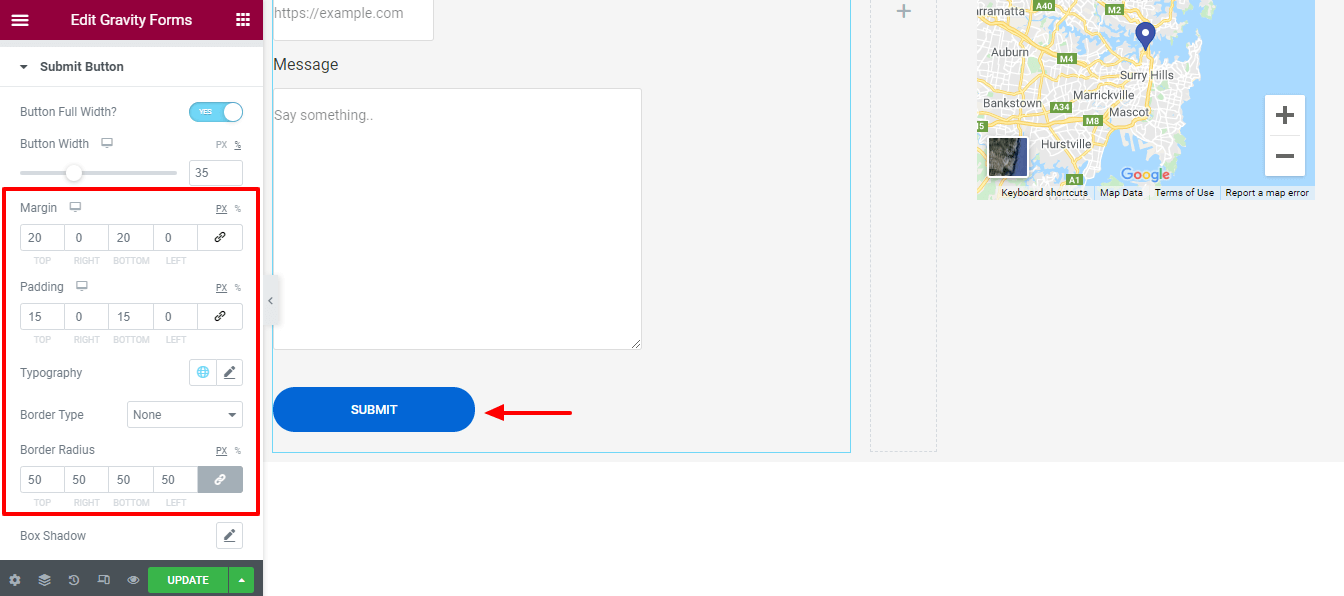Cara Menambahkan Formulir Gravitasi Ke Situs Web Elementor 12 Style Button Other Settings