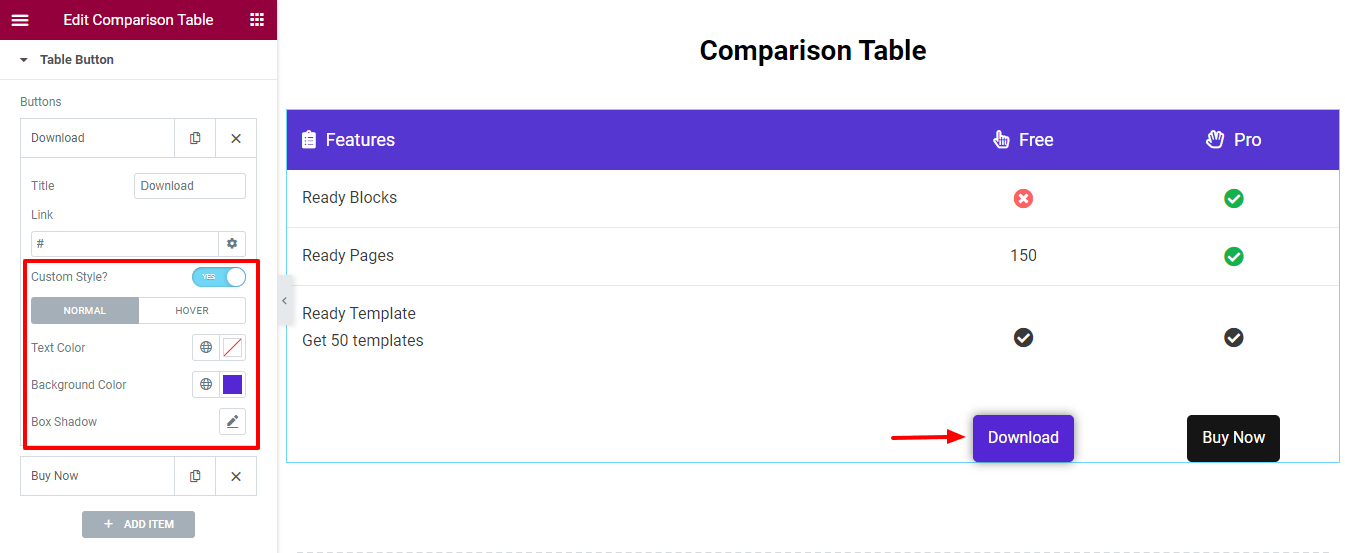 วิธีสร้างตารางเปรียบเทียบสินค้าใน WordPress 14 Customize Table Content