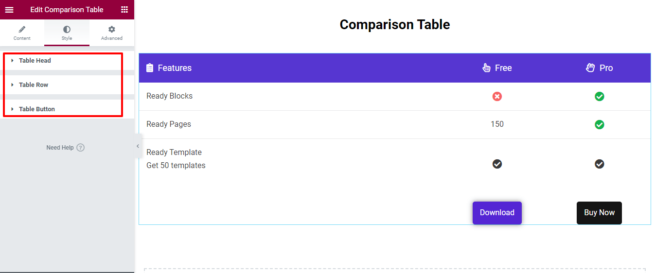 วิธีสร้างตารางเปรียบเทียบสินค้าใน WordPress 16 Style Comparison Table