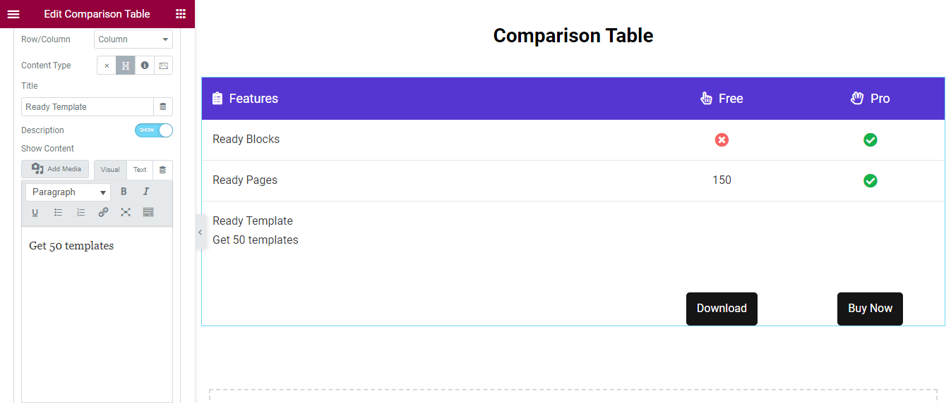 วิธีสร้างตารางเปรียบเทียบสินค้าใน WordPress 11 Write Description