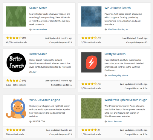 Können Sie Ihr Plugin in einer Suche finden?