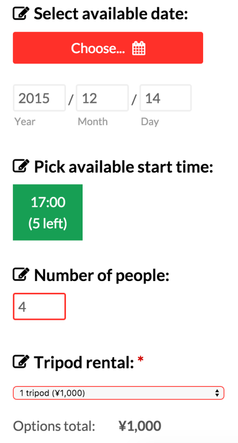 Die Bookings-Erweiterung zeigt an, welche Tage und Zeiten verfügbar sind, und lässt sich in WooCommerce integrieren, um Gebühren wie die Miete von Stativen zu erheben.