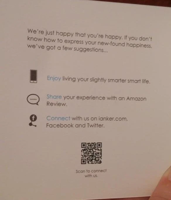 Esta es una forma inteligente de conectarse con los clientes, y el enfoque de Ankers en la satisfacción brilla en su tono.
