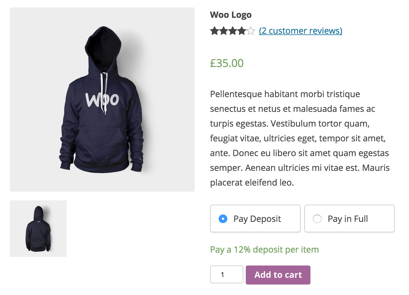 WooCommerce 예금을 사용하면 고객이 한 번에 조금씩 항목에 대해 지불하도록 허용하거나 원하는 경우 가격 책정 상품에 예금을 할 수 있습니다.