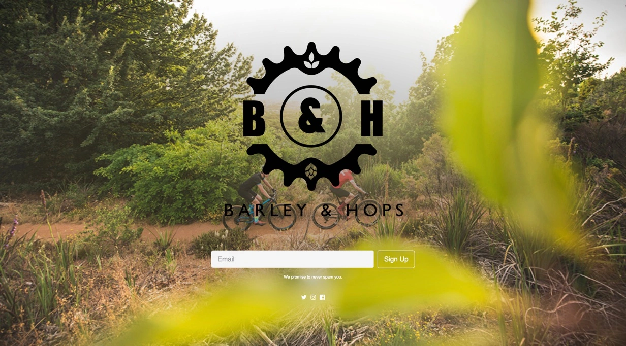 Barleyandhops.co.za 使用的 Coming Soon 页面示例