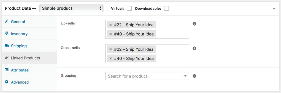 Vá para WooCommerce > Produtos e selecione o produto no qual você gostaria de mostrar um up-sell ou cross-sell.