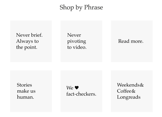 เลือกซื้อตามวลี - คุณลักษณะที่ดีของร้าน Longreads
