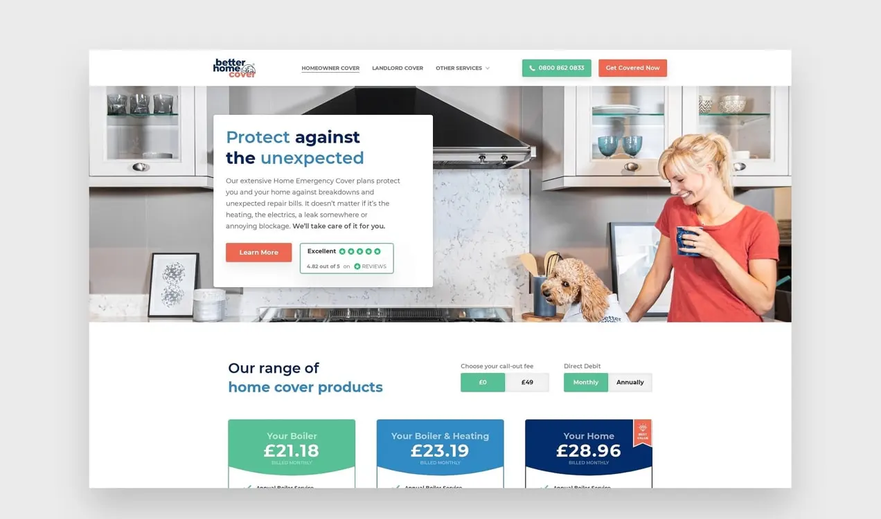 Sito web migliore di Home Cover con prezzi e servizi chiari
